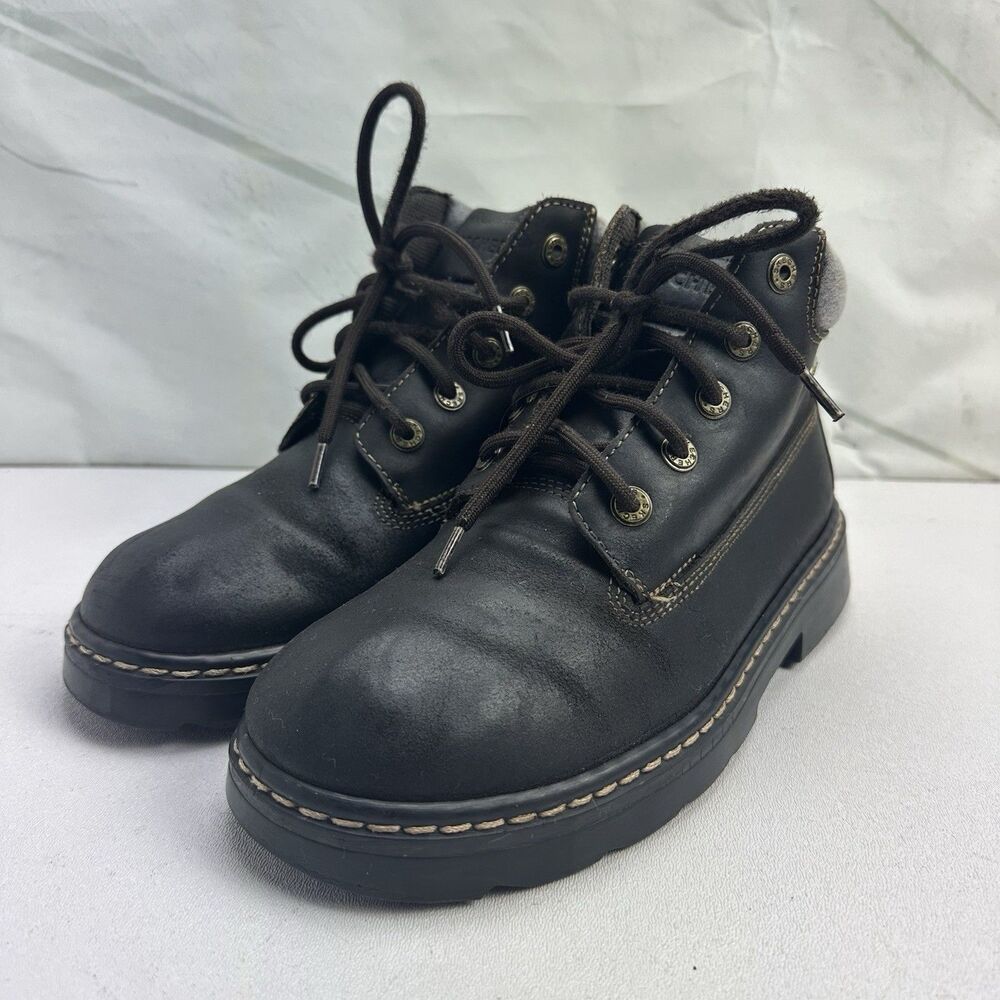 90s Skechers Black Leather Hikers Ankle Boot US 8 UK 5  Women’s Vintage ￼